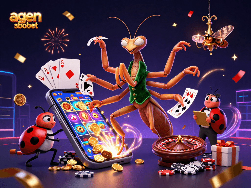 Experience thrilling gameplay at agen sbobet with vibrant casino characters, showcasing immersive slot action.