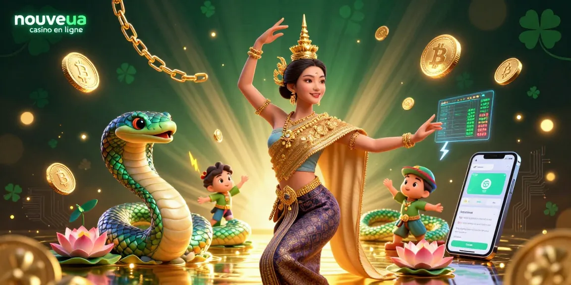Illustration 3D captivante montrant une belle femme asiatique et un serpent Naga, mettant en avant le thème du nouveau casino en ligne.