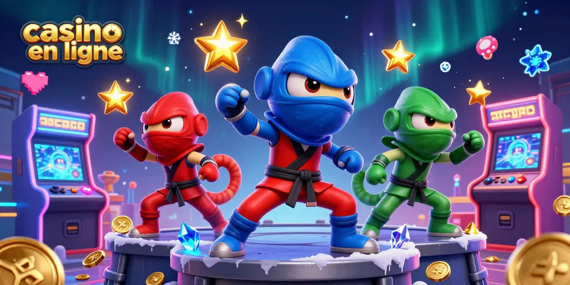 Jouez à des jeux passionnants au casino en ligne avec des chameaux ninja en action.