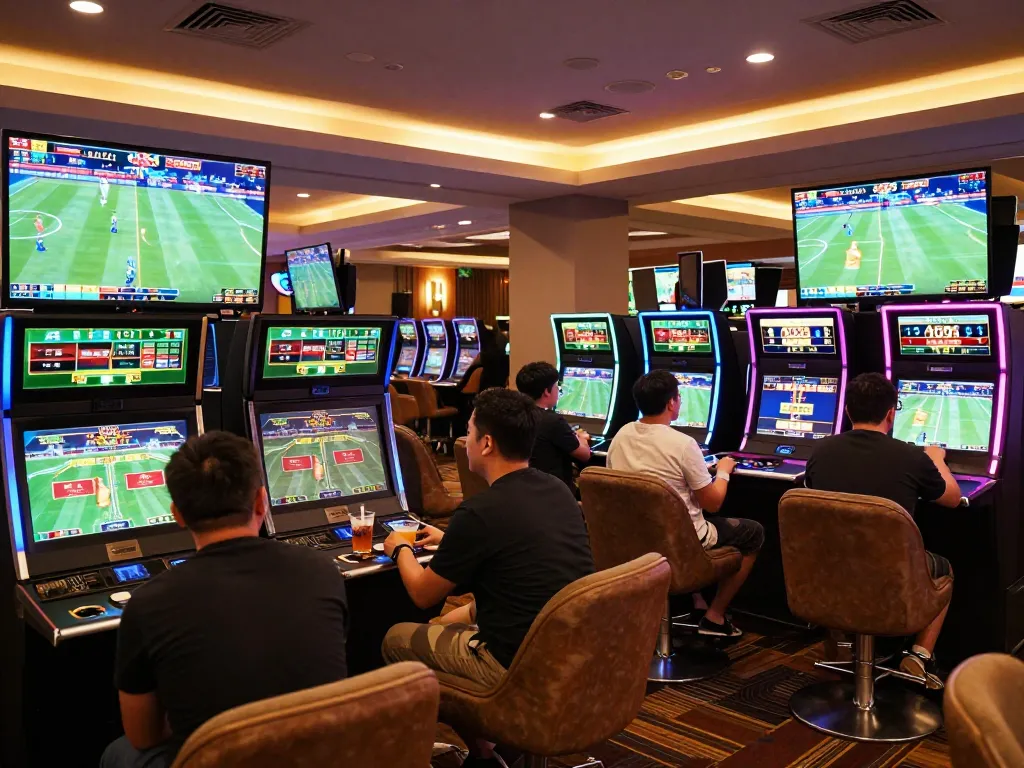 Bong88 players engaging in dynamic sports betting discussions with screens visible