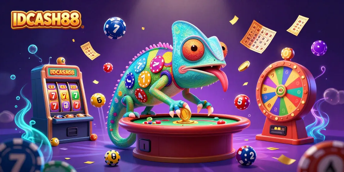 Play exciting games at IDCASH88 with dynamic lottery balls and a vibrant casino atmosphere!