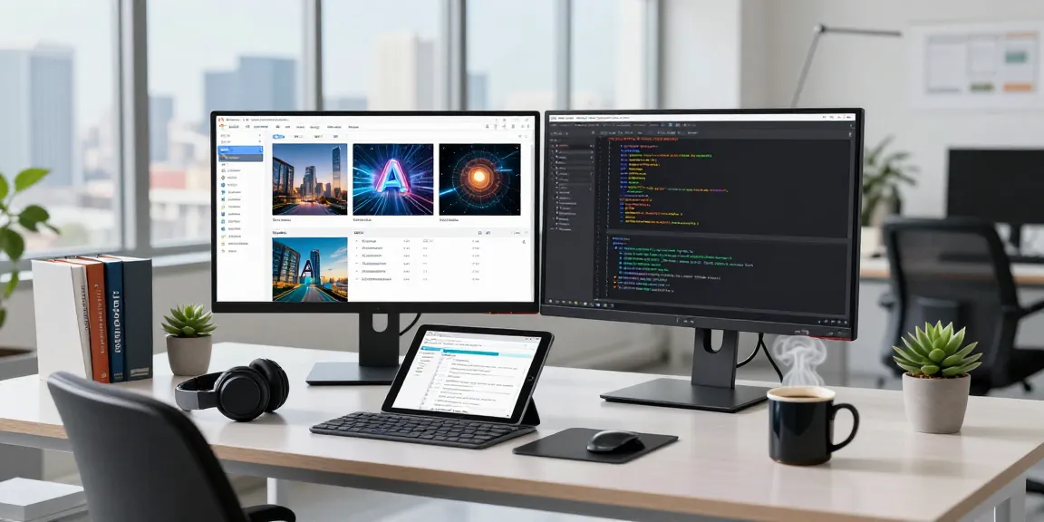 Using an ai image detector for analyzing AI-generated images in a modern tech workspace.
