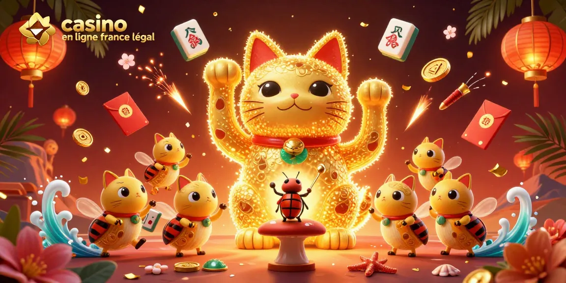 Jouez sur un casino en ligne France légal avec des symboles de casino animés dans une illustration dynamique.