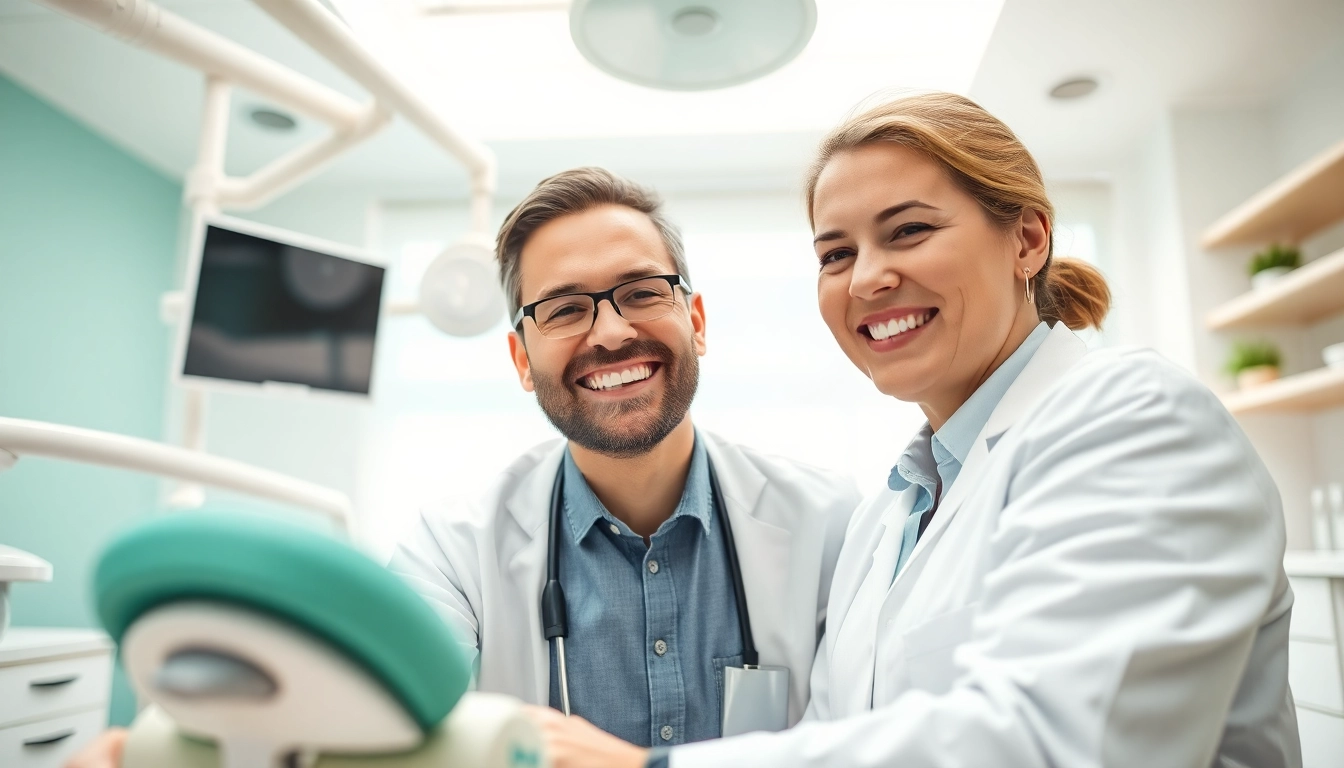 Experience newsmilelife through a dedicated dentist helping a patient in a modern clinic.