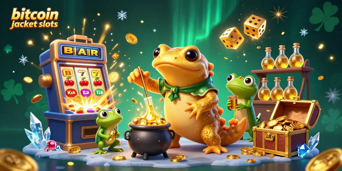 Experience thrilling bitcoin jackpot slots with a golden salamander alchemist and exciting game elements.