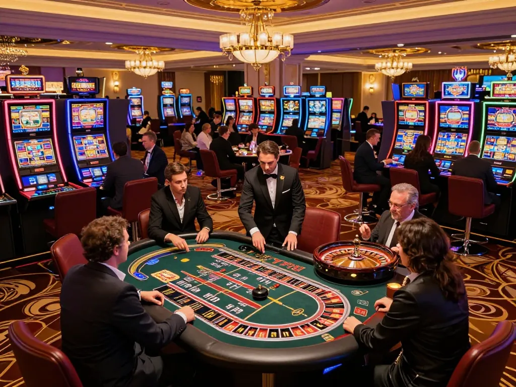 Players engaged in a thrilling roulette game at ALO8 casino, showcasing vibrant colors and elegant decor