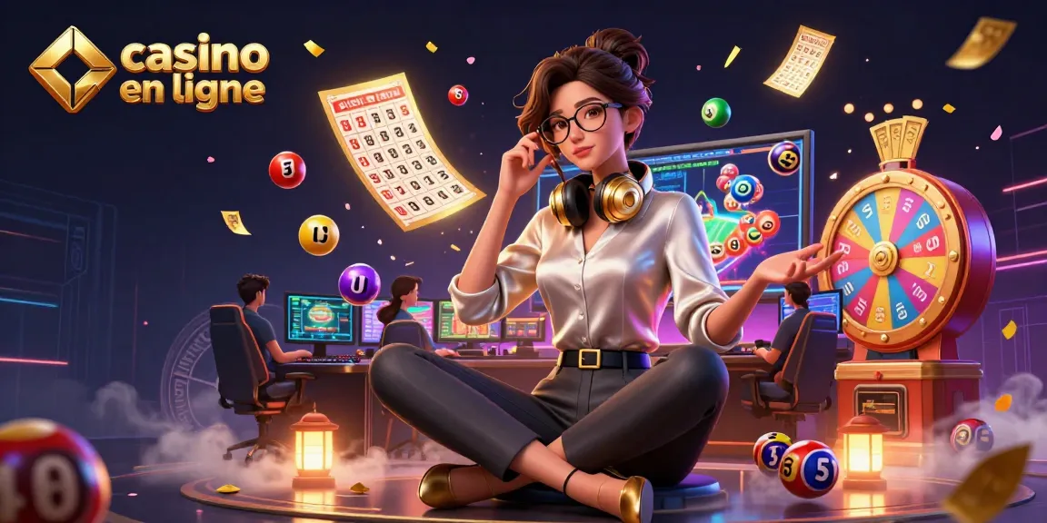 Participez à des expériences de casino en ligne palpitantes avec une femme élégante à un setup de jeu high-tech.