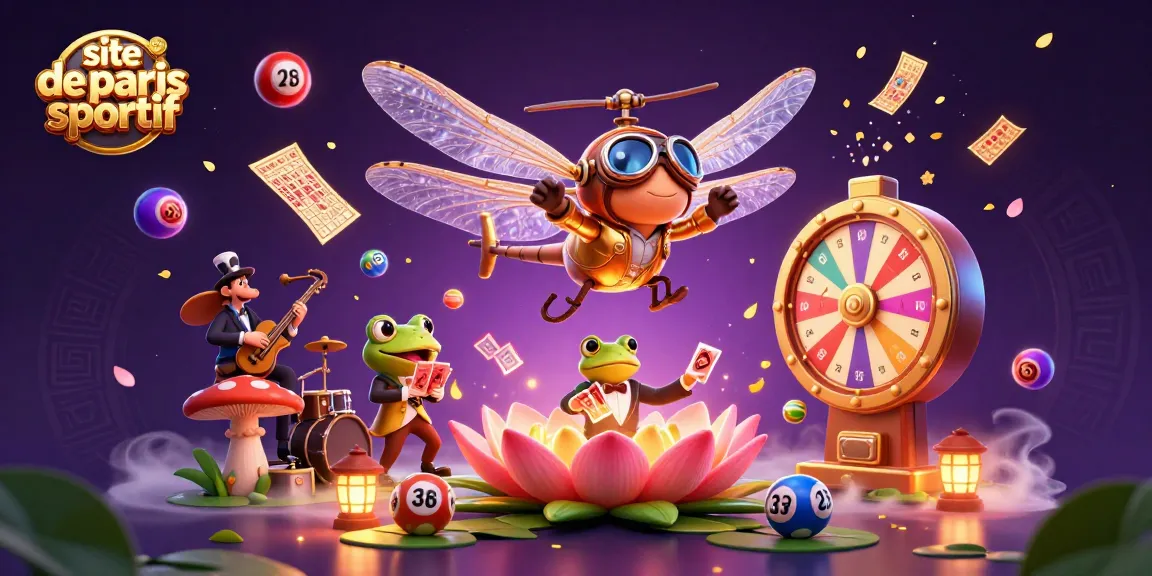 Pariez sur un site de paris sportif captivant, illustré par un dragon volant et un croupier grenouille.