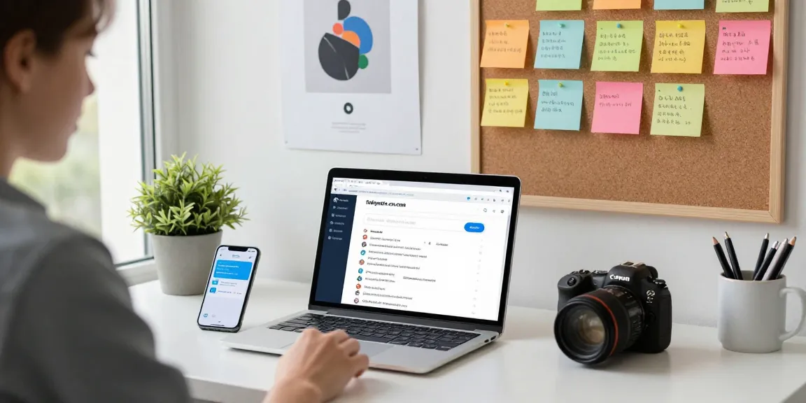 User engaged on telegramin-cn.com in a bright home office setup, showcasing modern communication tools.