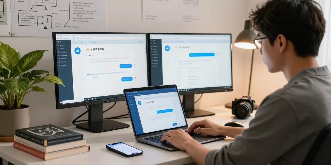 Person using the 纸飞机中文版 app on a laptop in a modern home office environment.