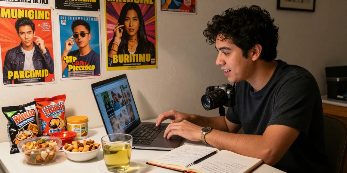 Explore vibrant Asian culture with a laptop and snacks in a cozy setting on https://hanadultalk.com.