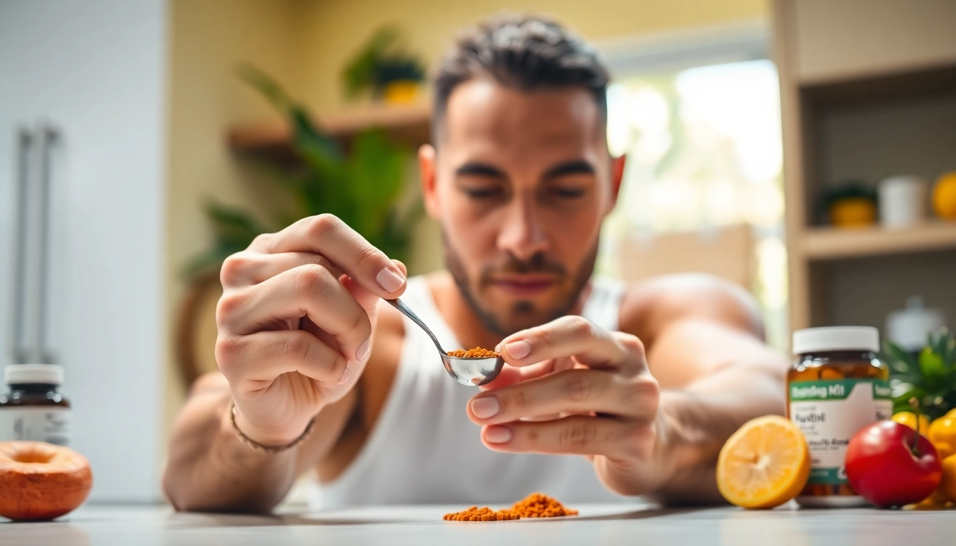 Measuring astaxanthin daily dosage in a bright kitchen for health optimization.