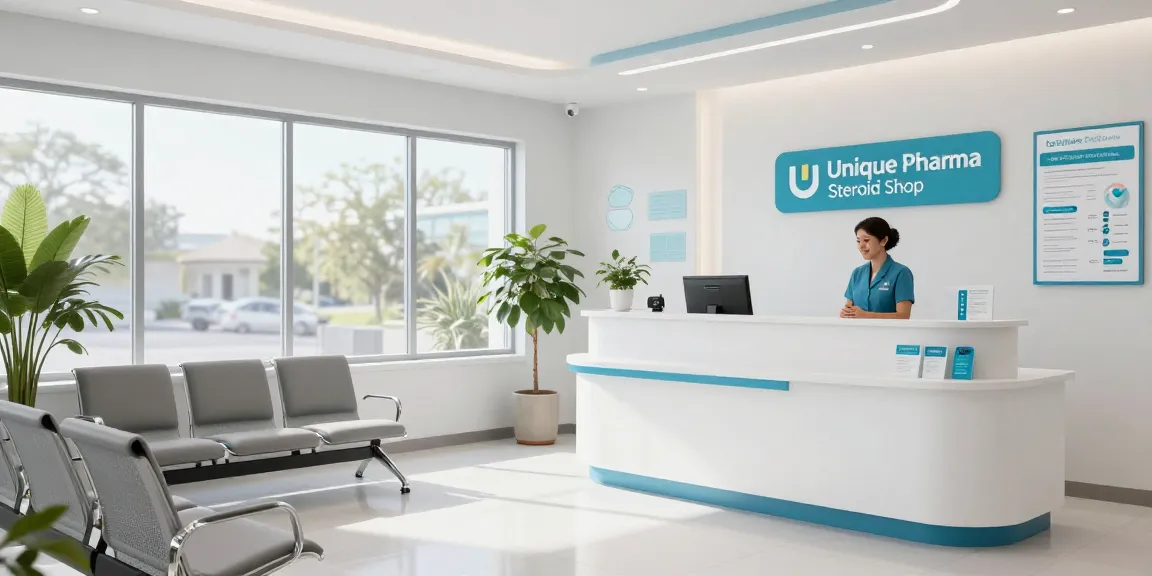 "Unique Pharma Steroid Shop in a professional health clinic, showcasing trusted medical services."