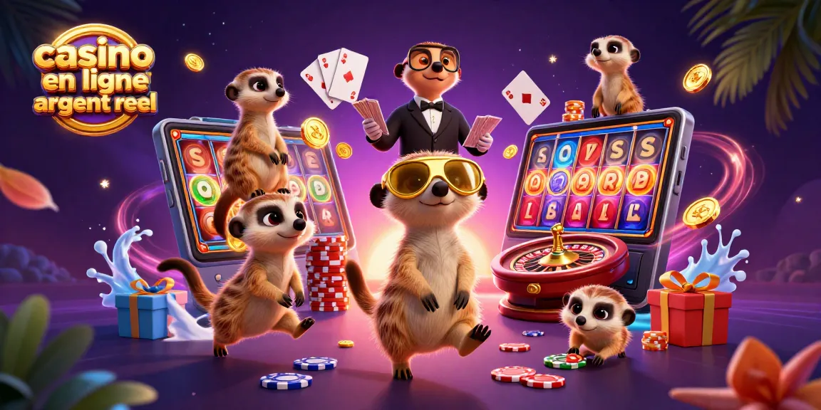 Jouez au casino en ligne argent réel avec des mangoustes dans une illustration animée riche et dynamique.