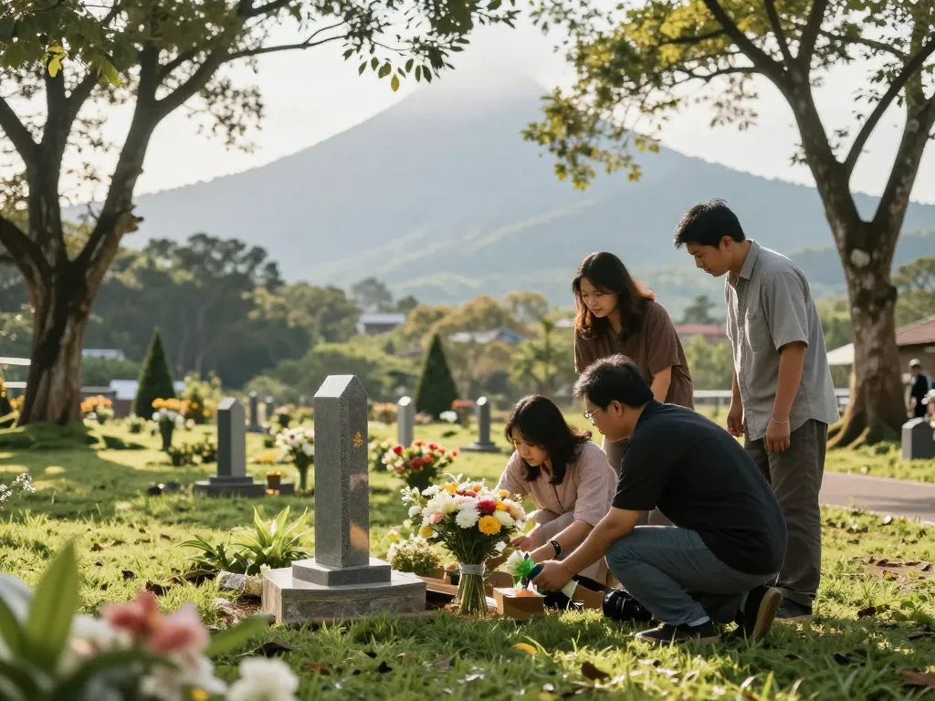 Nikmati suasana tenang sambil mempertimbangkan jual lahan makam jogja di Taman Memori Gunung Sempu Hills.