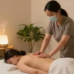 Relaxing wellness atmosphere for 종로출장마사지 with soothing therapist and serene setting.