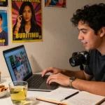 Explore vibrant Asian culture with a laptop and snacks in a cozy setting on https://hanadultalk.com.