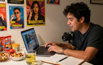 Explore vibrant Asian culture with a laptop and snacks in a cozy setting on https://hanadultalk.com.